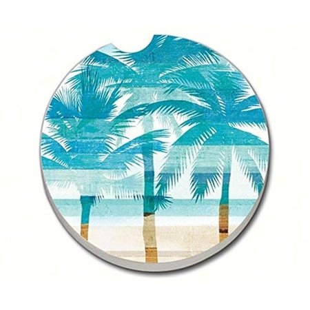 COUNTERART Counter Art CART08395 Beachscape Palms Car Coaster CART08395